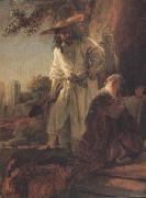 REMBRANDT Harmenszoon van Rijn, Details of Christ appearing to Mary Magdalen (mk33)